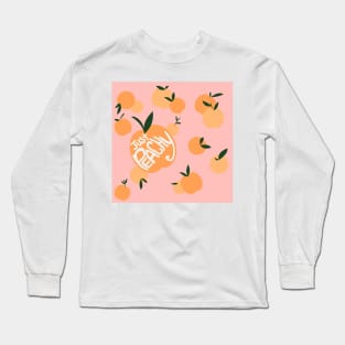 Just Peachy on Pink Long Sleeve T-Shirt